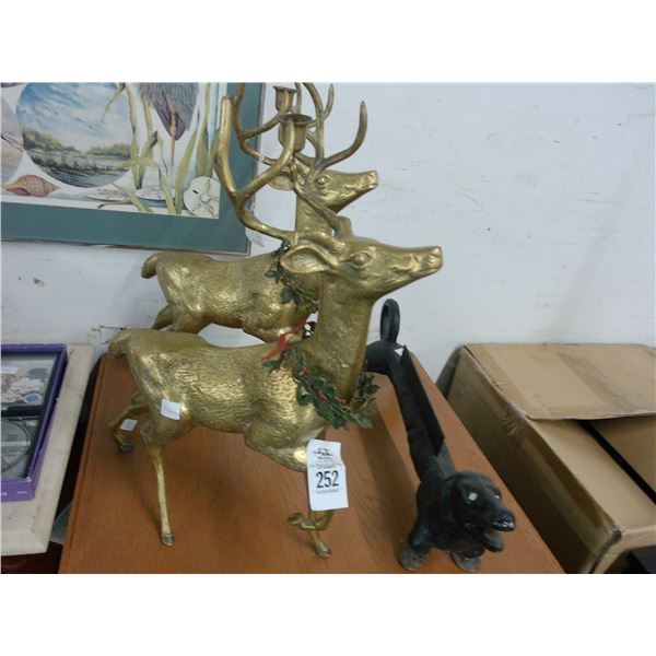 Brass Reindeer, Cast Iron Daschound Door Stop