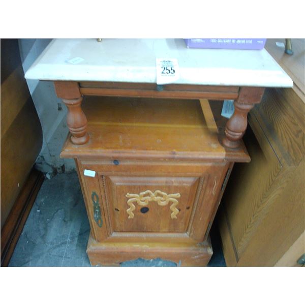 Marble Top  End Table Cabinet