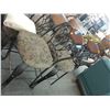 Image 1 : Ornate Metal w/Wood Trim Padded Bar Stools - Pair