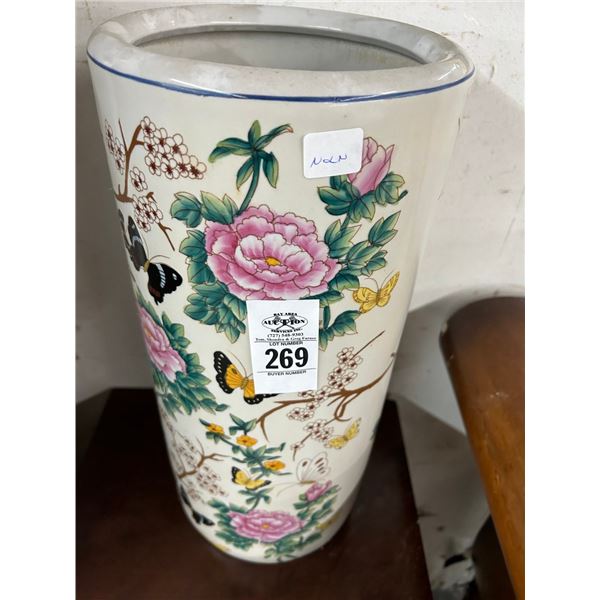 Oriental Floral w/Butterflies Umbrella Stand