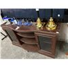 Image 1 : Oak Style Small Console w/2 Glass Doors