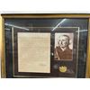 Image 2 : Thomas Jefferson Framed Letter, Photo Memorabilia US Historical Society
