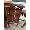 Image 1 : Cherry Queen Anne Footed Jewelry Cabinet