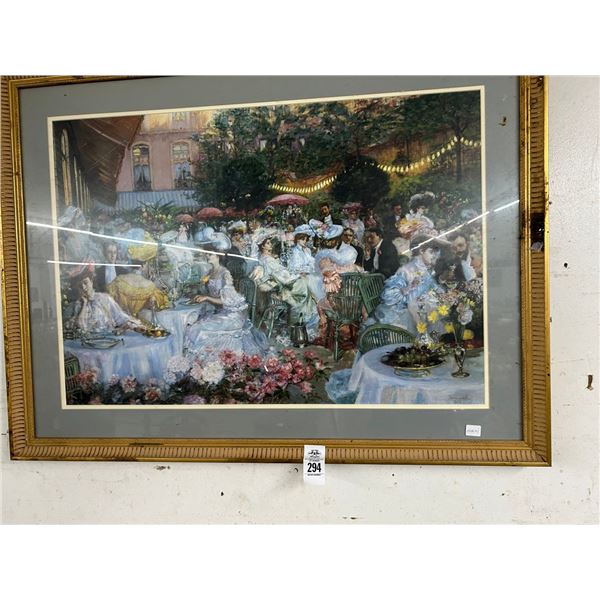 Framed Wall Art Provincial Patio Party - 30  X  36