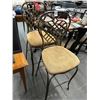 Image 1 : Ornate Metal Padded Bar Stools - Pair