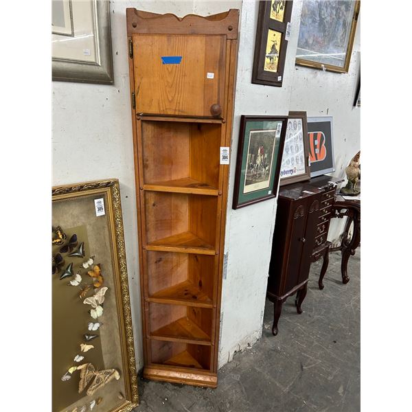 Pine Corner Shelf w/Cabinet