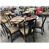 Image 1 : Mahogany Pedestal Round Dining Table w/Leaf and 6 Chairs