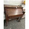 Image 1 : Tiger Oak Spun Trim Drop Front Desk w/Some Supplies