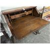Image 2 : Tiger Oak Spun Trim Drop Front Desk w/Some Supplies