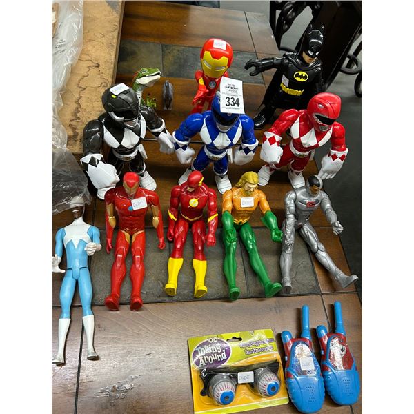 Asst. Super Heroes Figurines, Glasses, Walkie Talkies