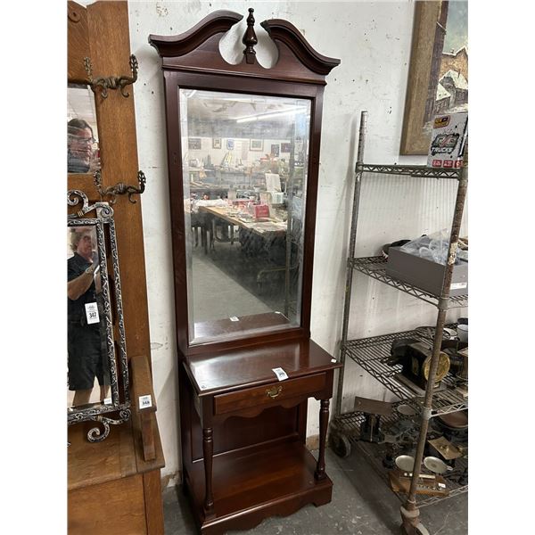 Cherry Mirrored Provincial Hall Cabinet