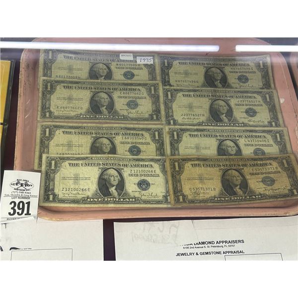 Old Blue Seal $1 Bills - 8