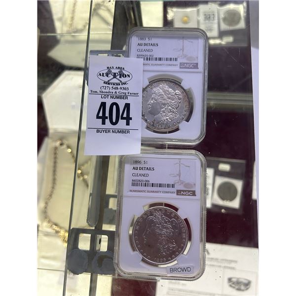 2- 1883/1896 Morgan Silver Dollars - 2 X $