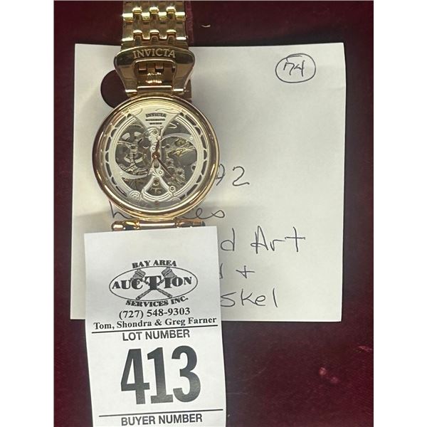 Invicta Watch # 38392 Ladie's Rosegold w/Silver Face Objet D' Art Mechanical Movement