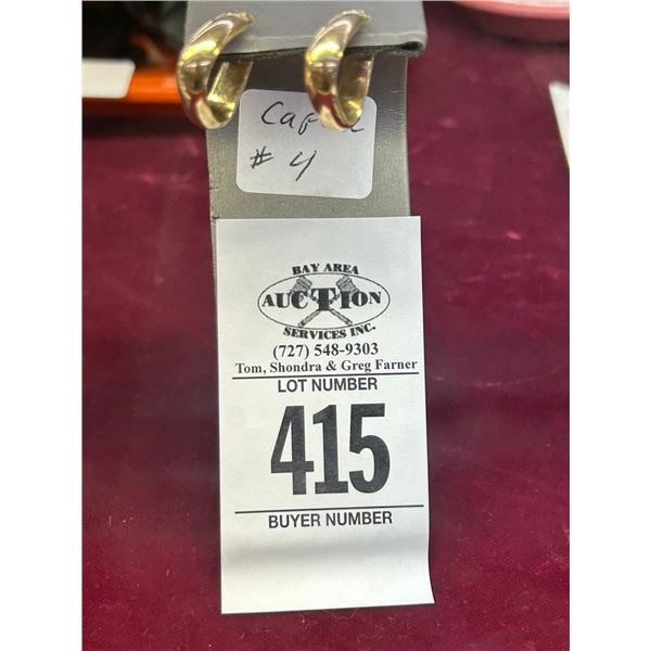 14K YG Triangle Hoop  Earrings 2.1g