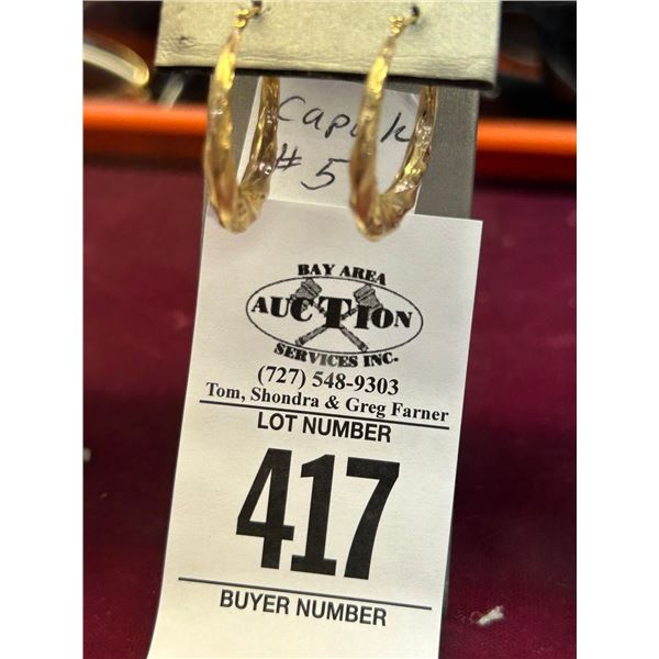 14K YG Hoop Earrings 1.5g