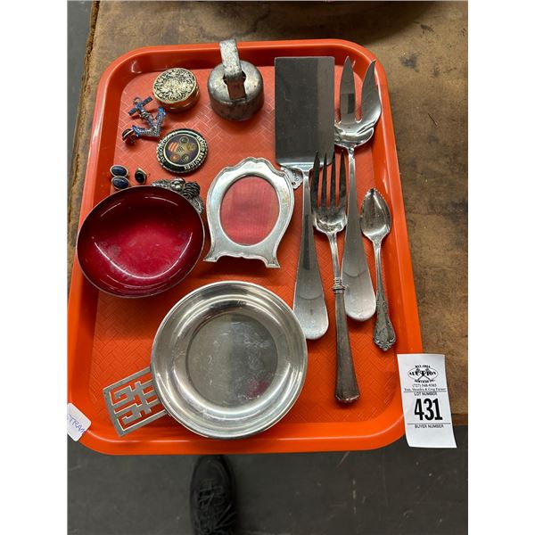 Earrings, Pin, Pill Box, Utensil