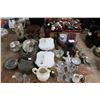 Image 1 : Lidded Dishes, Bone Handle Utensils, Lamp, Vase, Table Deor