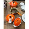 Image 1 : Orange Enamel Cookware - 4 Pc