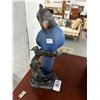 Image 1 : Bronze w/Art Glass Parrot Lamp