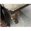 Image 2 : Carved Mahogany Claw Foot Trim Oversized Wingback Chairs w/Ottoman