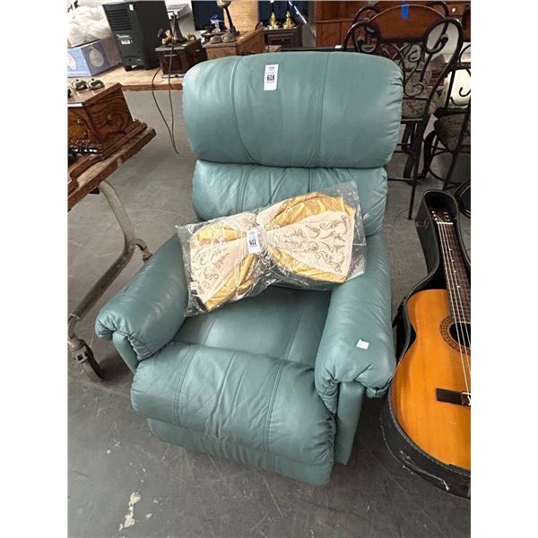 Teal Leather Recliner
