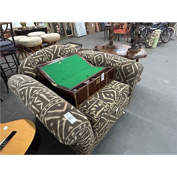Brown Cloth Decorator Armchair