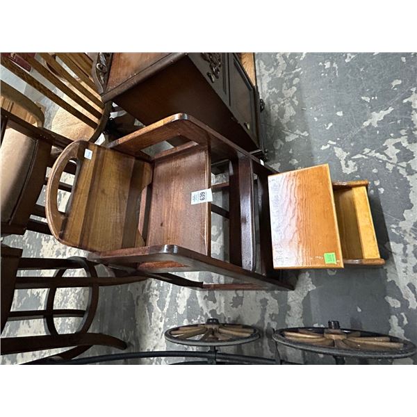 Wooden High Chair, Small Step Stool