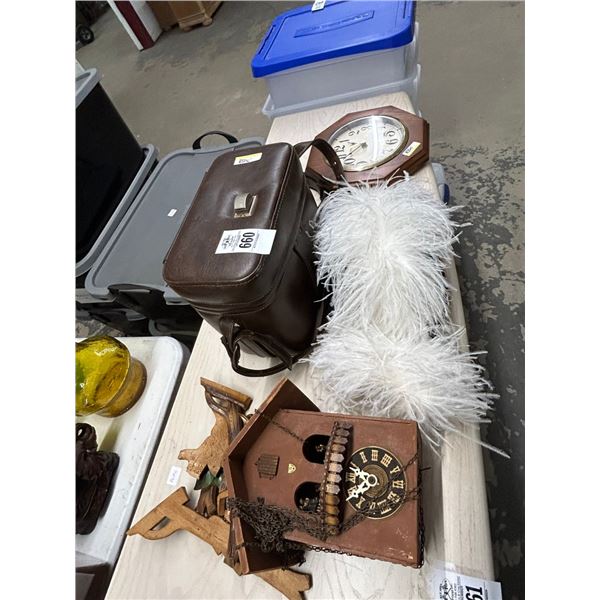 Cuckoo Clock, Feather Hat, Wall Clock, Transport Bag