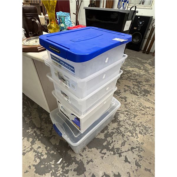 Plastic Storage Containers w/Lids - 5