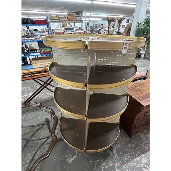 Brown Rolling 6 Sided Merchandiser