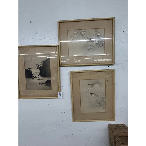 Bamboo Framed Oriental Wall Art - 3
