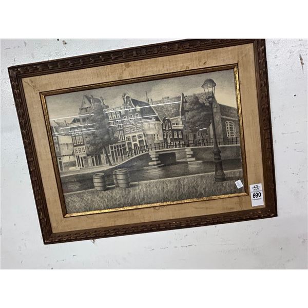 Framed Venice Canal Scene