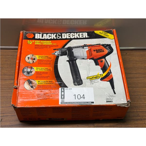 PERCEUSE À PERCUSSION-TOURNEVIS 1/2" ÉLEC. B&D #DR601
