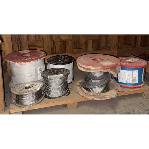 LOT DE 6 BOBINES DE CÂBLES D'ACIER ASST