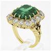 Image 9 : VERY FINE 18k Gold 14.3 ctw AGL Colombian Emerald & Diamond Halo Cocktail Ring
