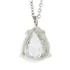 Image 6 : NEW Platinum 1.38 ctw GIA Pear Rose Cut Diamond Solitaire Collet Pendant & Chain