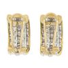 Image 5 : 18K Gold 2.3 ctw Channel Princess & Burnish Round Diamond 5 Row Cuff Omega Earri