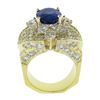Image 9 : Estate 18K Gold 10.72 ctw GIA Oval Sapphire & Diamond Statement Cocktail Ring