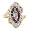 Image 6 : Vintage H. Stern 14K Gold 1.60 ctw Ruby & Diamond Marquise Shape Cocktail Ring