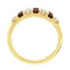 Image 7 : 14K Gold 0.54 ctw Alternating Square Ruby & Round Diamond Channel Set Band Ring