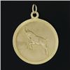 Image 3 : Vintage 9 ctw Gold Capricorn Zodiac Diamond Cut Textured Medallion Charm Pendant