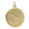 Image 4 : Vintage 9 ctw Gold Capricorn Zodiac Diamond Cut Textured Medallion Charm Pendant