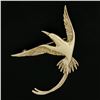 Image 2 : Vintage 14K Gold Detailed Textured Polished Flying Bird Pin Brooch Pendant