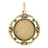 Image 5 : Antique French 18k Tri Color Gold Engraved Medallion Pendant w/ Floral Frame