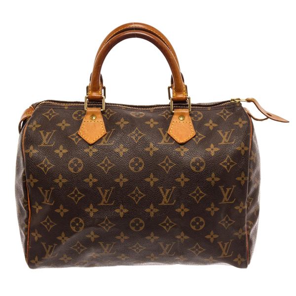 Louis Vuitton Brown Monogram Leather Speedy 30 Satchel Bag