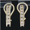 Image 5 : Classic 14K Yellow Gold 0.42 ctw Round Channel Diamond Huggie Cuff Omega Earring