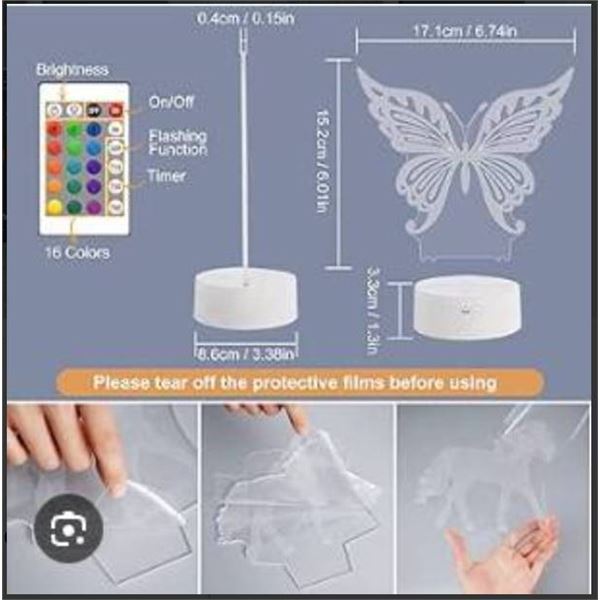 Fullosun 3D Lamp With 16 Bright Colors and Flashing Mode