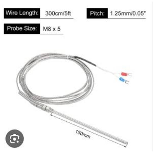 K-Type Thermocouple Probe 150mm 10ft Temperature Sensor