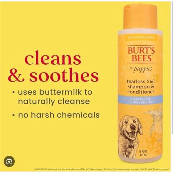 Burt’s Bees Puppies 2-in-1 Shampoo and Conditioner, 16 fl oz